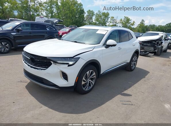 LRBFZNR4XND068338 2022 BUICK ENVISION White წინა მარცხენა ხედი სამი მეოთხედიდან