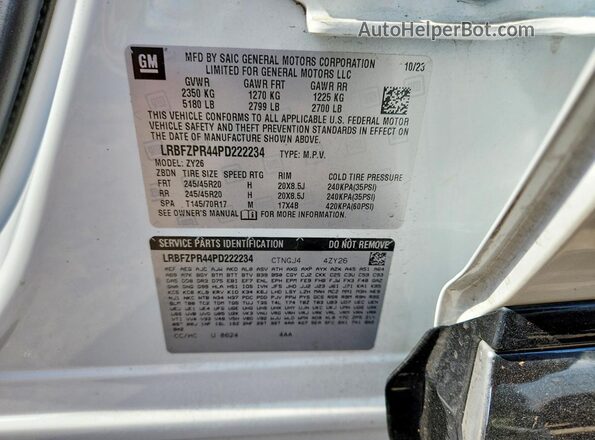 LRBFZPR44PD222234 2023 BUICK ENVISION White Vista interior de 360 grados