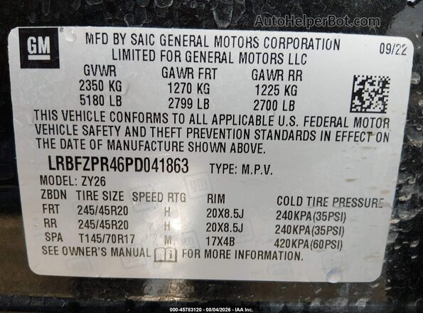 LRBFZPR46PD041863 2023 BUICK ENVISION Black Widok komory silnika