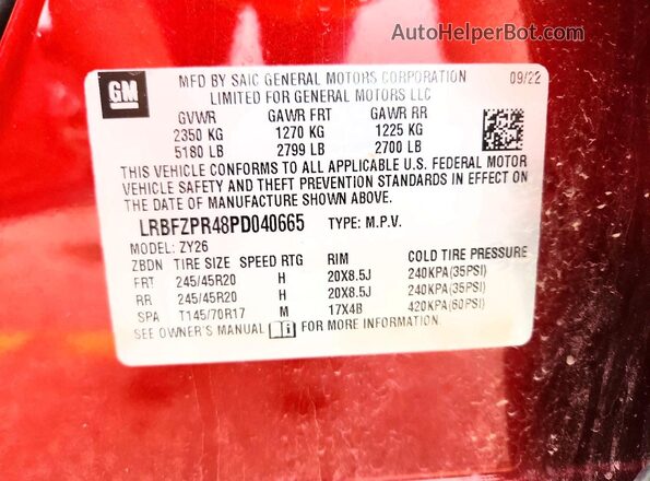 LRBFZPR48PD040665 2023 BUICK ENVISION Burgundy Շարժիչի բաժամունքի տեսք