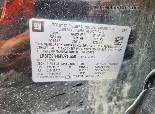 LRBFZSR46PD215658 2023 BUICK ENVISION Black Вид наклейки з VIN-кодом