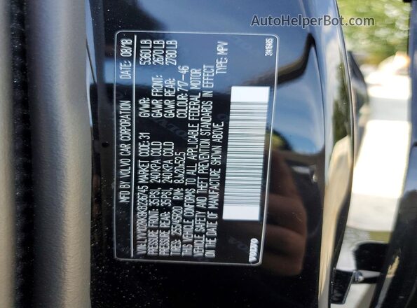 LYV102RK8KB236745 2019 VOLVO XC60 Black Вид наклейки з VIN-кодом