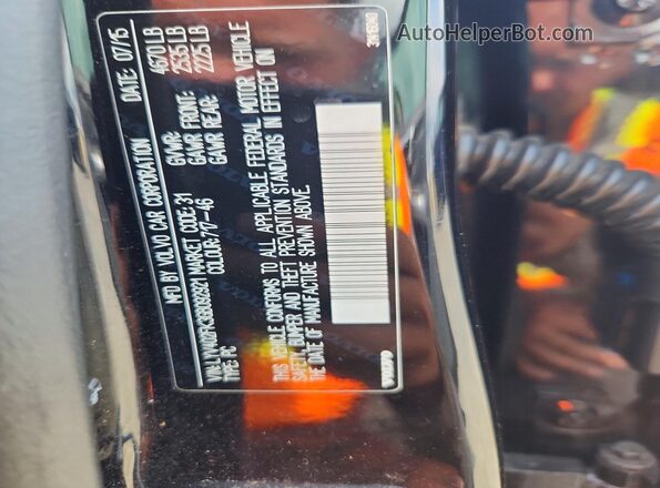 LYV402FK3GB092921 2016 VOLVO S60 Black ძრავის განყოფილების ხედი