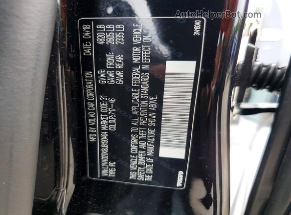 LYV402TK8JB190404 2018 VOLVO S60 Black Widok komory silnika
