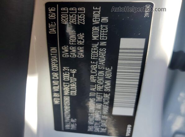 LYV402TM2HB126080 2017 VOLVO S60 White Widok komory silnika
