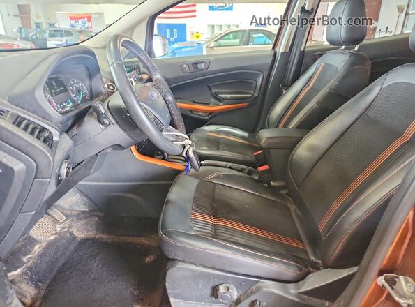MAJ6P1CL6JC217897 2018 FORD ECOSPORT Orange Front interior view
