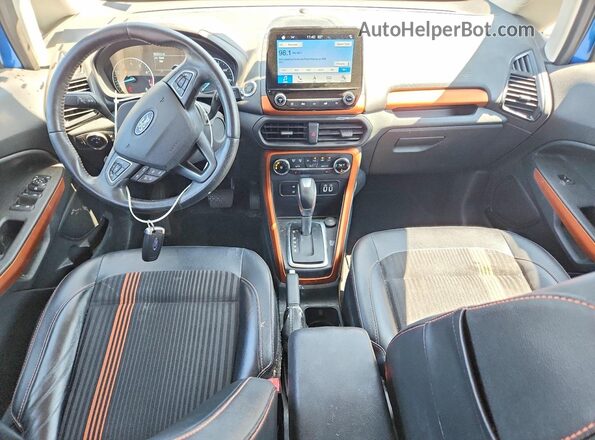 MAJ6P1CLXJC159504 2018 FORD ECOSPORT Синий Вид панели приборов