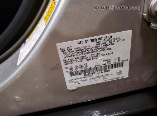MAJ6P1WL0JC172810 2018 FORD ECOSPORT Silver Շարժիչի բաժամունքի տեսք