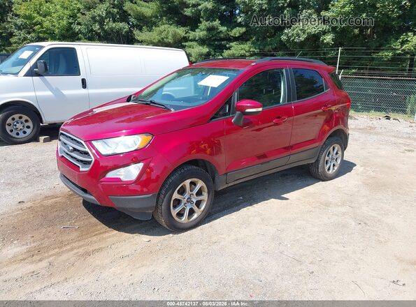 MAJ6S3GL0KC278068 2019 FORD ECOSPORT Red წინა მარცხენა ხედი სამი მეოთხედიდან
