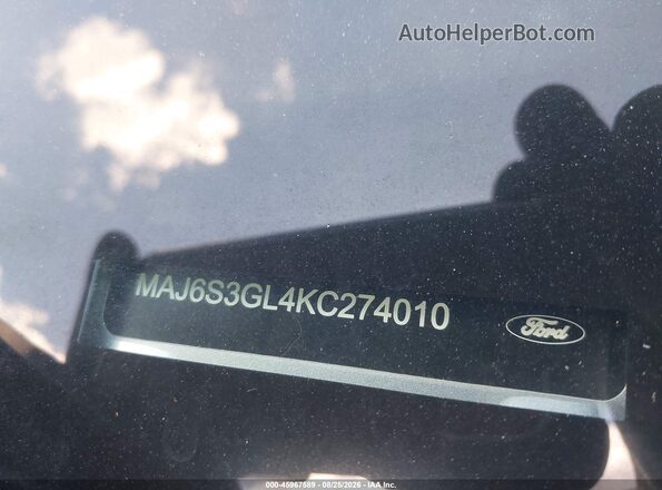 MAJ6S3GL4KC274010 2019 FORD ECOSPORT Silver 
