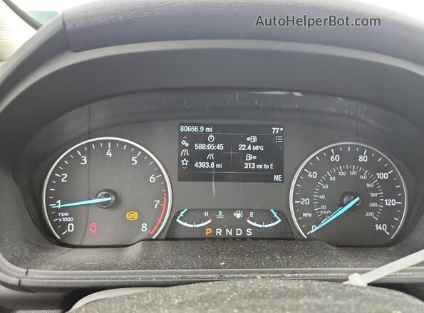 MAJ6S3GL8LC328958 2020 FORD ECOSPORT Brown ხელსაწყოთა პანელის ხედი