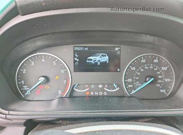 MAJ6S3KL1LC334916 2020 FORD ECOSPORT White Widok zestawu wskaźników