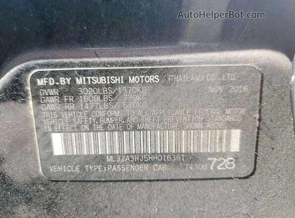 ML32A3HJ5HH016361 2017 MITSUBISHI MIRAGE Black Widok komory silnika