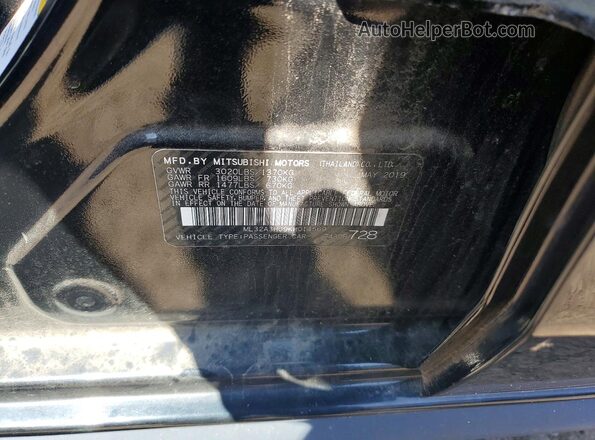 ML32A3HJ9KH014569 2019 MITSUBISHI MIRAGE Black Вид підкапотного простору