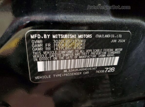 ML32AUHJ4RH016147 2024 MITSUBISHI MIRAGE Black Շարժիչի բաժամունքի տեսք