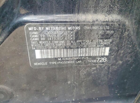 ML32AUHJ5MH003528 2021 MITSUBISHI MIRAGE Black Widok komory silnika