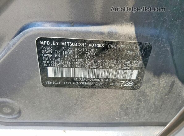 ML32AUHJ6MH010343 2021 MITSUBISHI MIRAGE Gray ძრავის განყოფილების ხედი