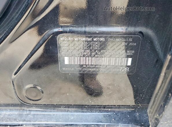 ML32AUHJ6RH037209 2024 MITSUBISHI MIRAGE Black Vista del compartimento del motor
