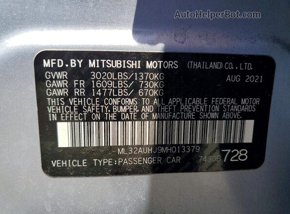 ML32AUHJ9MH013379 2021 MITSUBISHI MIRAGE Silver Widok komory silnika