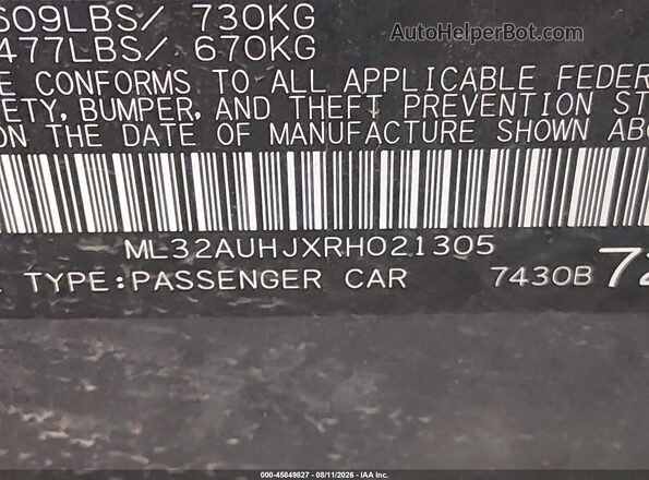 ML32AUHJXRH021305 2024 MITSUBISHI MIRAGE Gray Engine compartment view