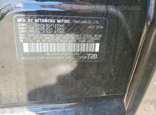 ML32AUHJXRH025709 2024 MITSUBISHI MIRAGE Black Engine compartment view