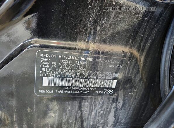 ML32AUHJXRH037097 2024 MITSUBISHI MIRAGE Black ძრავის განყოფილების ხედი