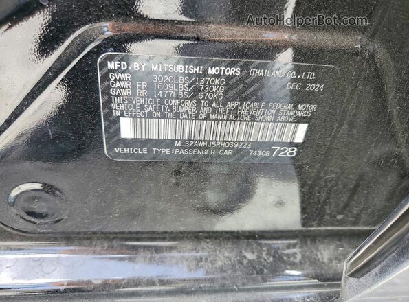 ML32AWHJ5RH039223 2024 MITSUBISHI MIRAGE Черный Вид подкапотного пространства