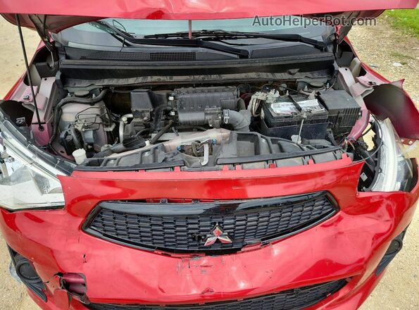 ML32F3FJ0LHF05282 2020 MITSUBISHI MIRAGE Red Widok wnętrza z tyłu