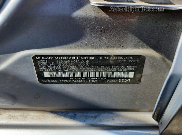 ML32F3FJ6JHF04800 2018 MITSUBISHI MIRAGE Silver Engine compartment view