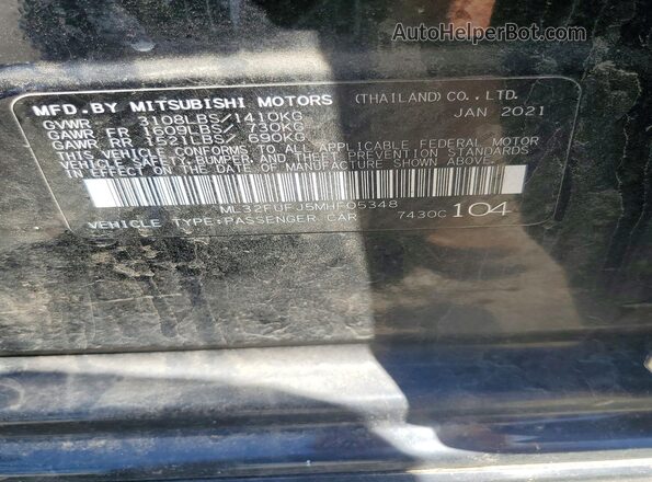 ML32FUFJ5MHF05348 2021 MITSUBISHI MIRAGE Black VIN կոդի պիտակի տեսք