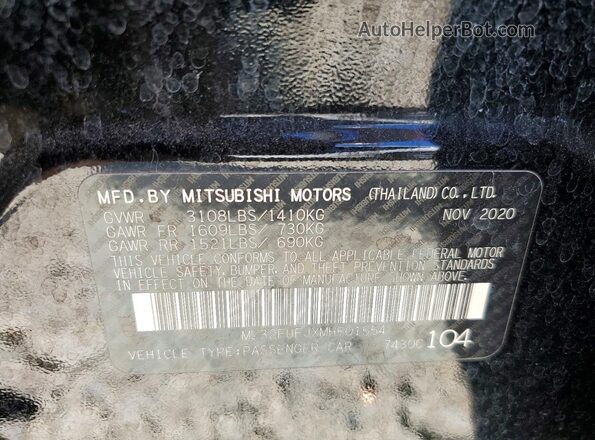 ML32FUFJXMHF01554 2021 MITSUBISHI MIRAGE Black VIN sticker view