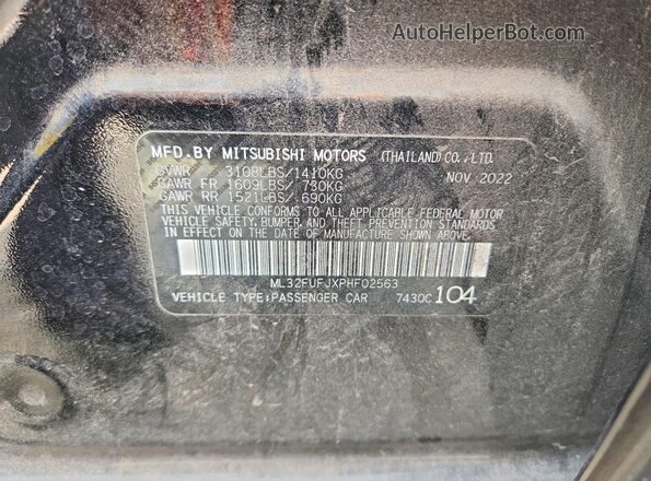 ML32FUFJXPHF02563 2023 MITSUBISHI MIRAGE Black ძრავის განყოფილების ხედი