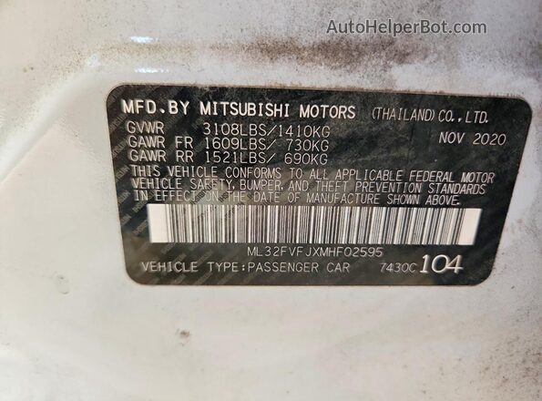 ML32FVFJXMHF02595 2021 MITSUBISHI MIRAGE Silver Engine compartment view