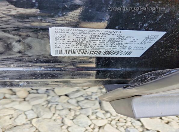 NJ2440E 2025 ACURA MDX Black VIN կոդի պիտակի տեսք
