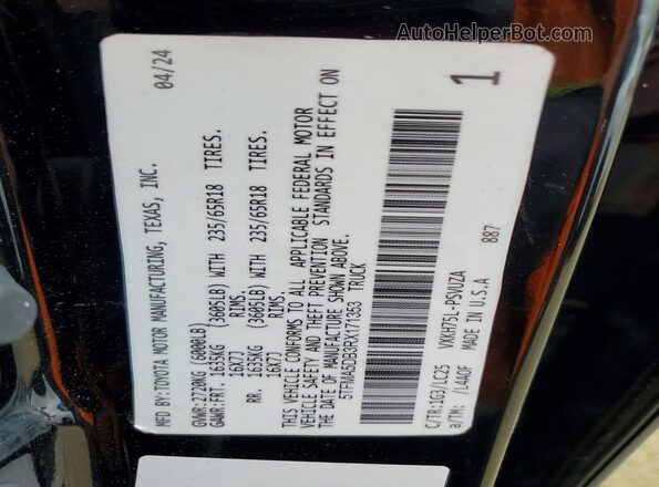 NJ2454E 2023 TOYOTA TUNDRA Black Vista del compartimento del motor