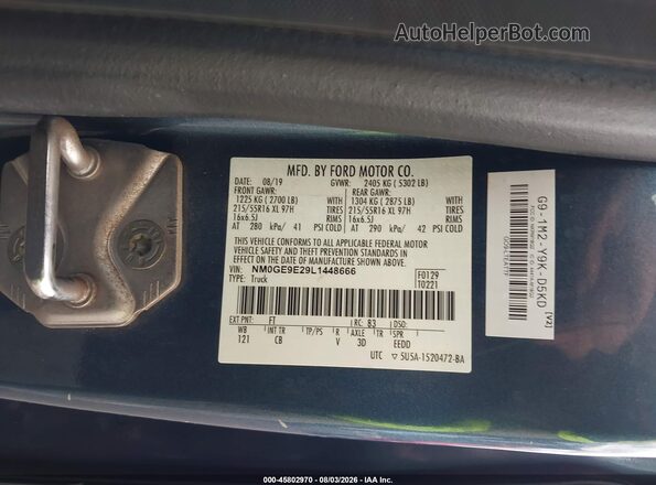 NM0GE9E29L1448666 2020 FORD TRANSIT CONNECT Blue Widok komory silnika