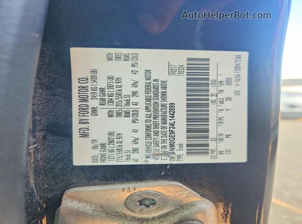 NM0GE9F24L1442899 2020 FORD TRANSIT Black Widok naklejki z numerem VIN