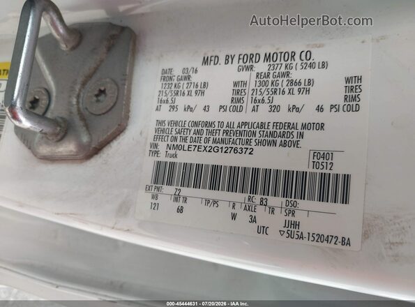 NM0LE7EX2G1276372 2016 FORD TRANSIT CONNECT Black Вид підкапотного простору