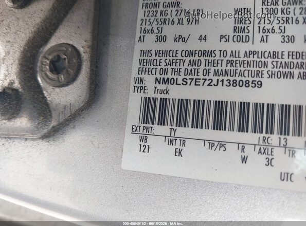 NM0LS7E72J1380859 2018 FORD TRANSIT CONNECT Silver Vista del compartimento del motor