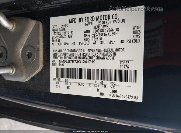 NM0LS7E73G1241719 2016 FORD TRANSIT CONNECT Black Widok komory silnika