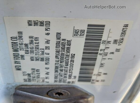 NM0LS7EX3G1261582 2016 FORD TRANSIT White Widok komory silnika