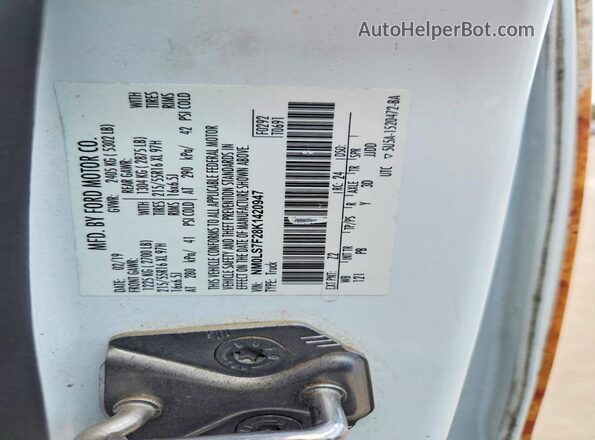 NM0LS7F28K1420947 2019 FORD TRANSIT White VIN կոդի պիտակի տեսք