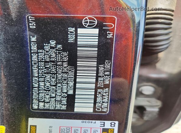 NMTKHMBX0JR005277 2018 TOYOTA C-HR Black Շարժիչի բաժամունքի տեսք