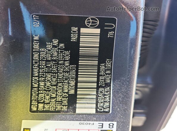 NMTKHMBX1JR004378 2018 TOYOTA C-HR Серый Вид подкапотного пространства