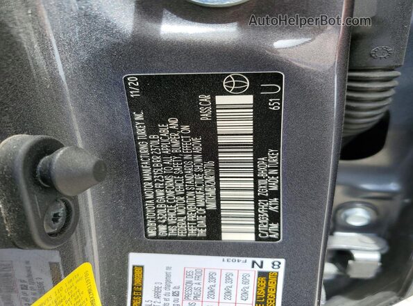 NMTKHMBX2MR119706 2021 TOYOTA C-HR Black Вид наклейки з VIN-кодом