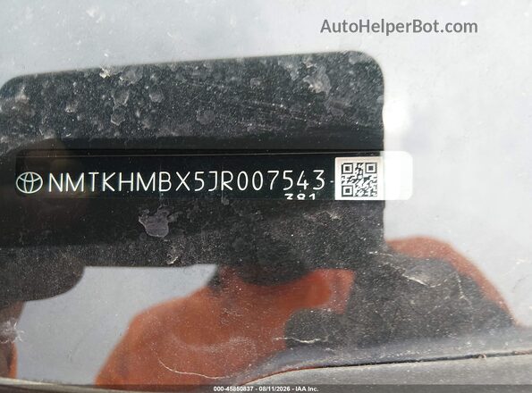 NMTKHMBX5JR007543 2018 TOYOTA C-HR Burgundy Widok komory silnika