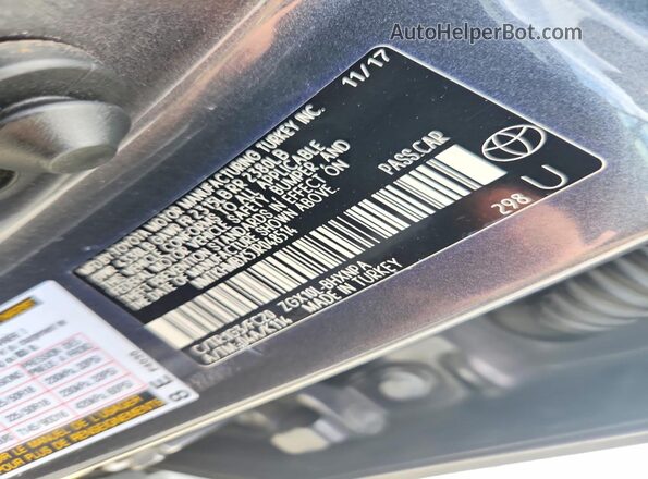NMTKHMBX5JR048514 2018 TOYOTA C-HR Gray Widok komory silnika