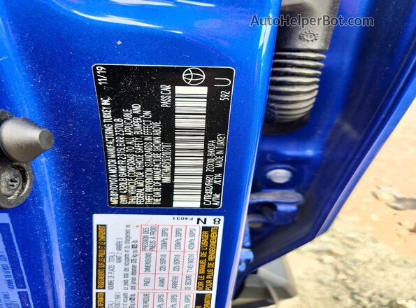 NMTKHMBX5LR103787 2020 TOYOTA C-HR Blue Vista de la etiqueta del VIN