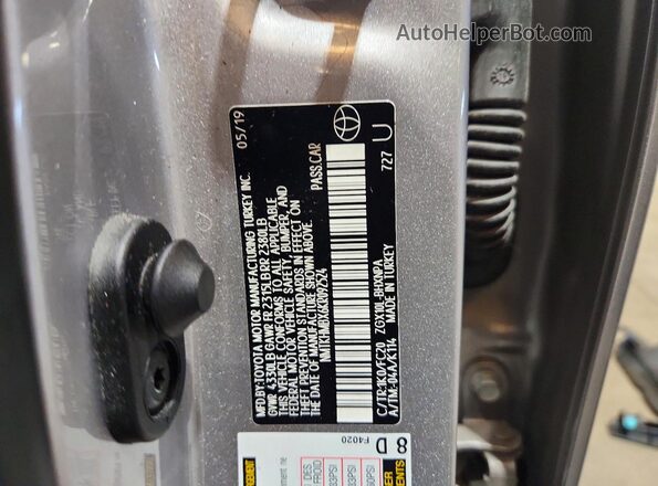 NMTKHMBX6KR092524 2019 TOYOTA C-HR Gray Widok naklejki z numerem VIN