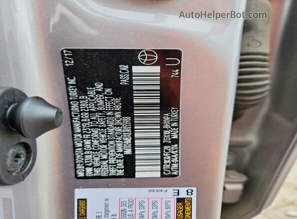 NMTKHMBX8JR055988 2018 TOYOTA C-HR Серый Вид подкапотного пространства